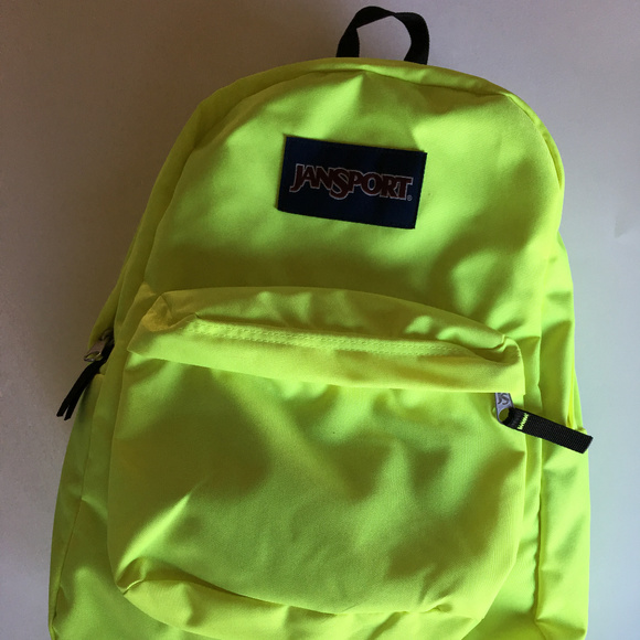 neon yellow jansport backpack